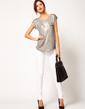 Warehouse | Warehouse Metallic T-Shirt at ASOS