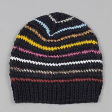 CHUNKY BEANIE, NAVY / MULTICOLOR :: HICKOREE'S
