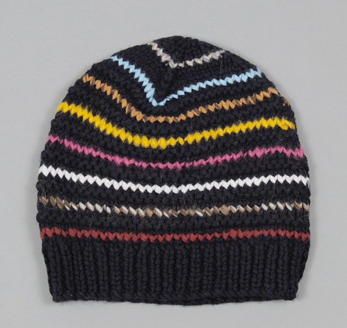 CHUNKY BEANIE, NAVY / MULTICOLOR :: HICKOREE'S