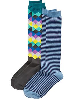 Women's Patterned Boot-Sock 2-Packs | Old Navy