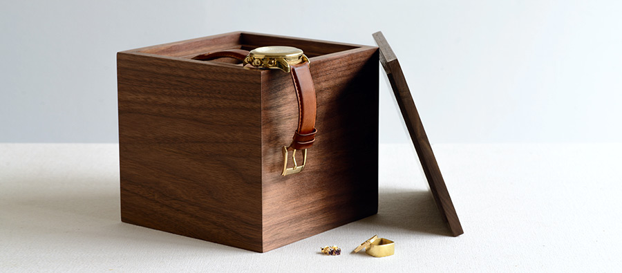 Walnut Jewelry Box with Suede Lining - Kaufmann Mercantile