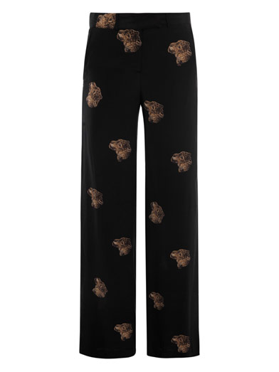 Leopard head-print palazzo trousers | Anna & Boy | Matchesfash...