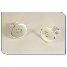 Cufflinks oval punch with bold character (often)