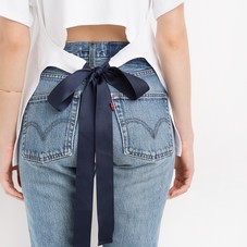 Ribbon Open Back White Tee