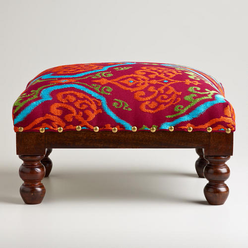 Rectangular Embroidered Upholstery Footstool | World Market