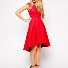 ASOS | ASOS Premium Bonded Midi Dress with Plunge Neck at ASOS