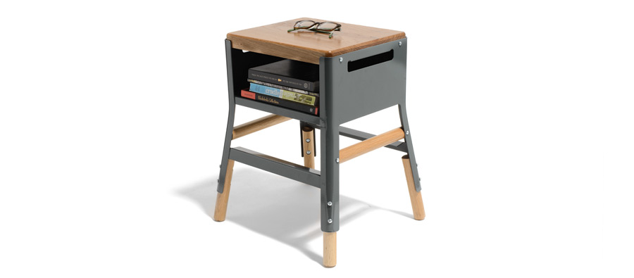 Powder-Coated Steel & Wood Stool (Small) - Kaufmann Mercantile