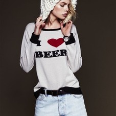 Knitz by For Love & Lemons I Heart Beer Sweater in Ivory                    |            Boutique To You