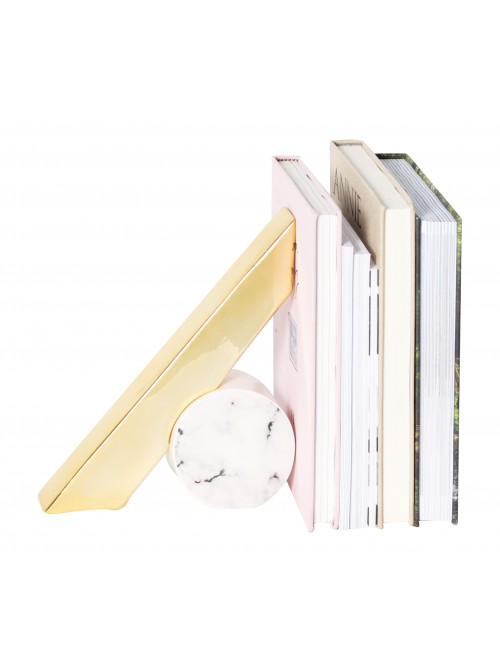 Gold Slash Marble Bookend - Accessories