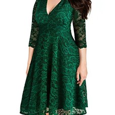 Arolina Women's Surplice V-Neck Retro Floral Lace Evening Dresses (X-Small, Green) at Amazon Women’s Clothing store: