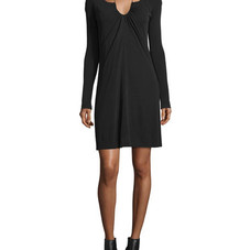 T by Alexander Wang Long-Sleeve Matte Jersey Dress, Black