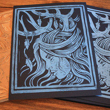 Midnight Huntress  Block Print by strawcastle on Etsy