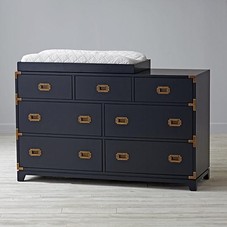 Wide Navy Campaign Changing Table | The Land of Nod