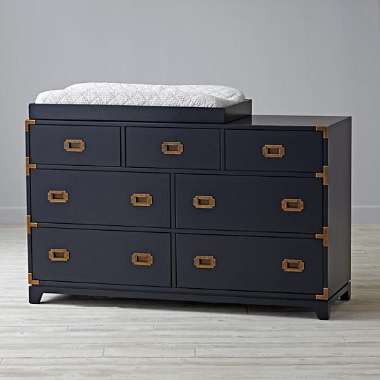 Wide Navy Campaign Changing Table | The Land of Nod