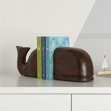 Whale Wooden Bookends + Reviews | Crate and Barrel