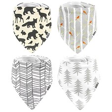 Amazon.com : Stadela Baby Bandana Bib Set, 4-Pack Absorbent Soft Cotton Drool and Teething Bandana Bibs, Unisex Baby Shower Gift for Boys &a