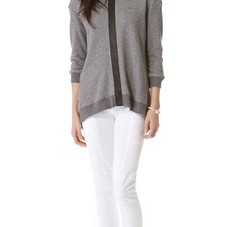 Wilt Shrunken Leather Mix Sweatshirt | SHOPBOP