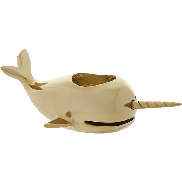 narwhal tea light candle holder | CB2