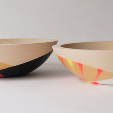 His and Hers Wooden Salad Bowl 7 Neon Black by WindandWillowHome