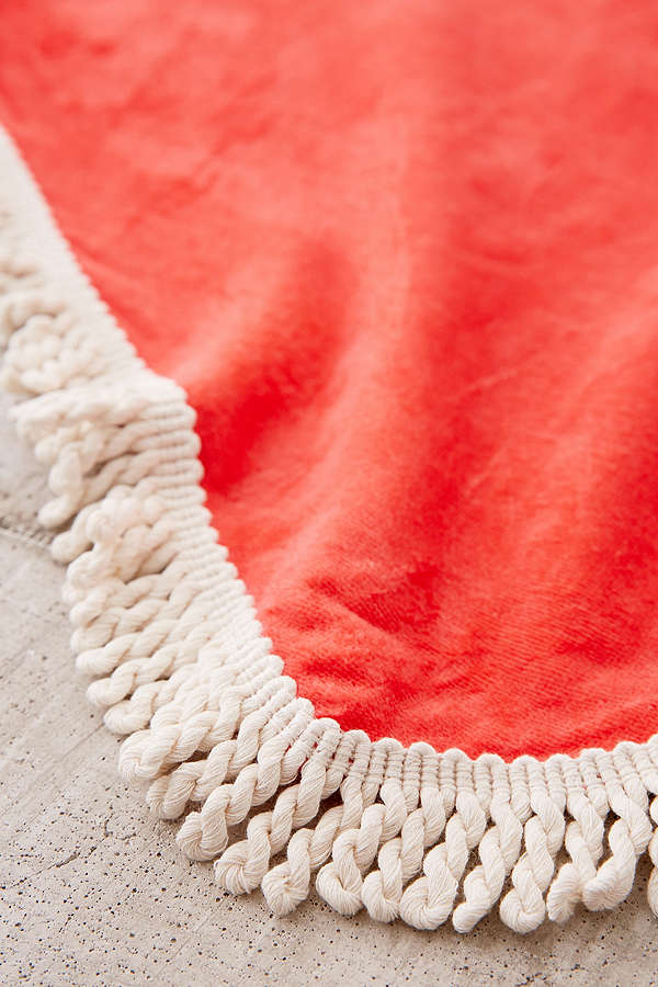 Oversized Tassel Trim Heart Towel | Urban Outfitters