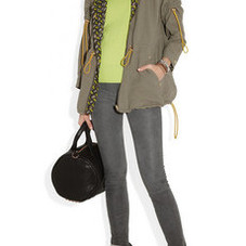 KENZO&nbsp;|&nbsp;Reversible hooded textured-cotton and crepe jacket&nbsp;|&nbsp;NET-A-PORTER.COM