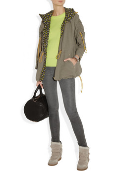 KENZO&nbsp;|&nbsp;Reversible hooded textured-cotton and crepe jacket&nbsp;|&nbsp;NET-A-PORTER.COM