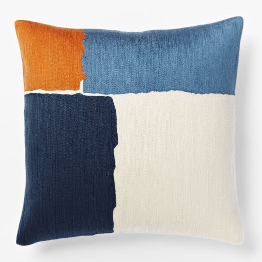 Steven Alan Abstract Crewel Pillow Cover - Midnight | west elm