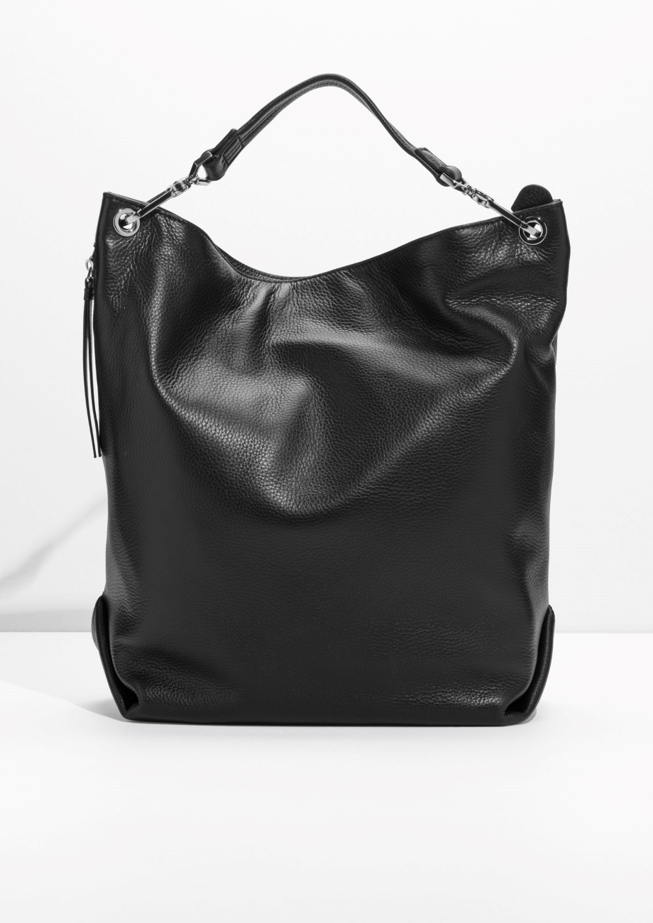 Leather Hobo Backpack - Black - & Other Stories