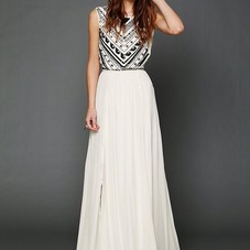 Mara Hoffman  Beaded Silk Chiffon Gown at Free People Clothing Boutique