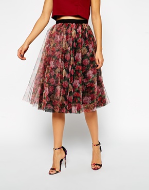 ASOS | ASOS Premium Tulle Skirt in Floral Print at ASOS