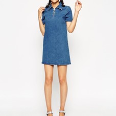 ASOS | ASOS Denim Turtleneck Shift Dress at ASOS