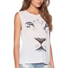 White Tiger Printed Loose Casual Tank @ Women's Tank Tops,Camisole,Camisole Tank Top,Layering Tanks,Long Tank Tops,Camisole with Built in Pa