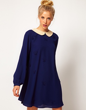 ASOS | ASOS Woven Swing Dress With Bow Detail at ASOS