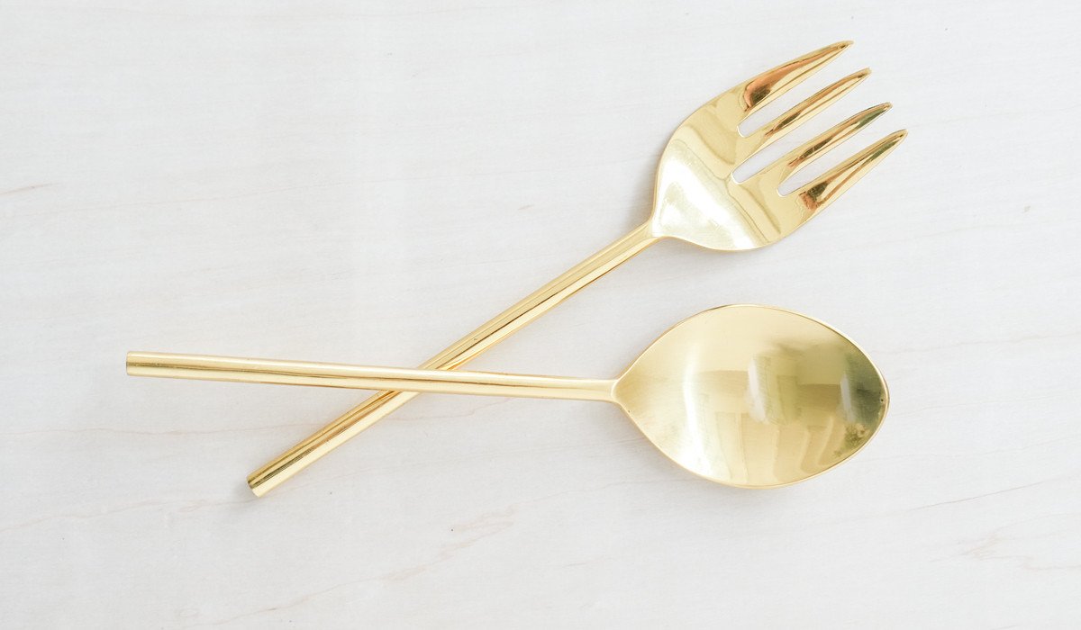 Simple Brass Server Set – Spartan Shop