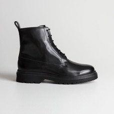 Lace-Up Leather Boots - Black - Ankleboots - & Other Stories