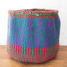 Amazon.com: Small African Yarn Basket / Kenya Kiondo Storage Basket / Woven Planter / Purple, Green, Red: Handmade
