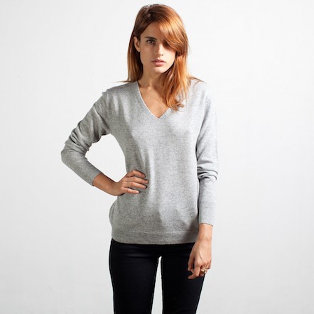 The Cashmere V-Neck Light Grey – Everlane