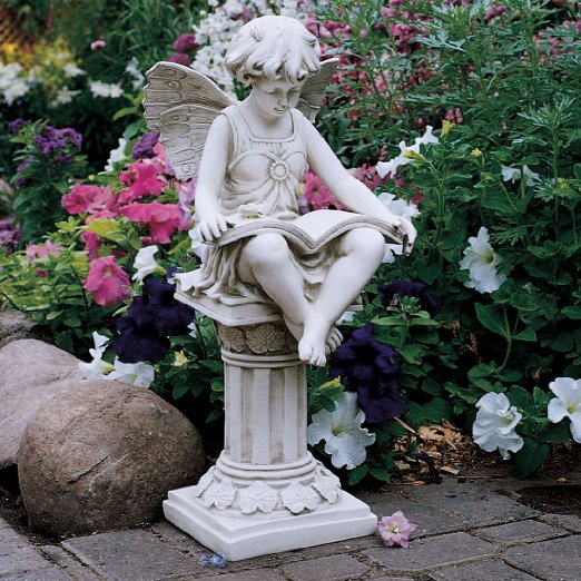 Amazon.com: The British Reading Fairy Garden Statue: Patio, Lawn & Garden
