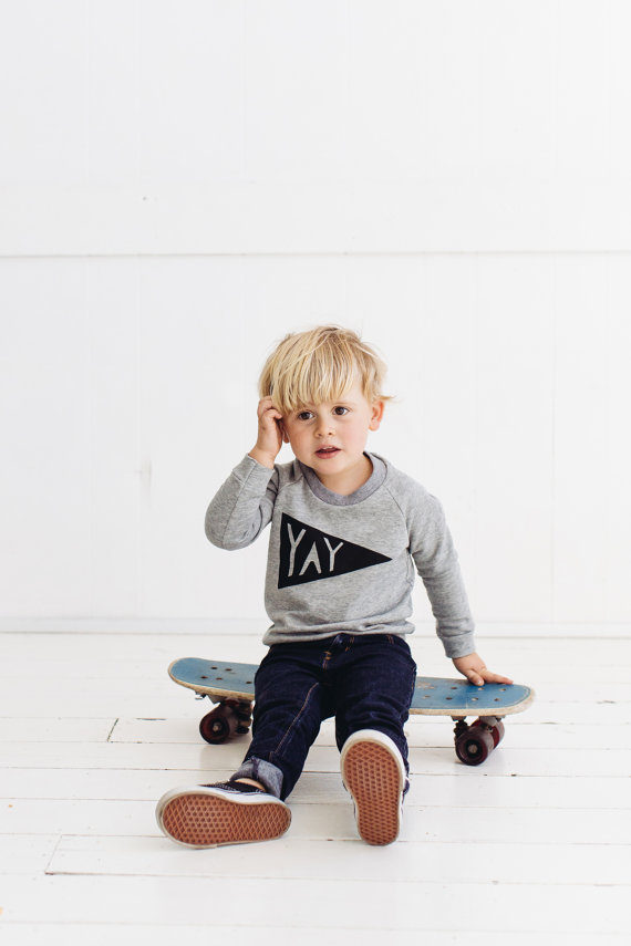 YAY Kids sweater by PaulandPaulaShop on Etsy