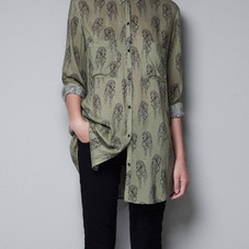 LEOPARD-PRINT LONG SHIRT - Shirts - TRF - New collection - ZARA United Kingdom