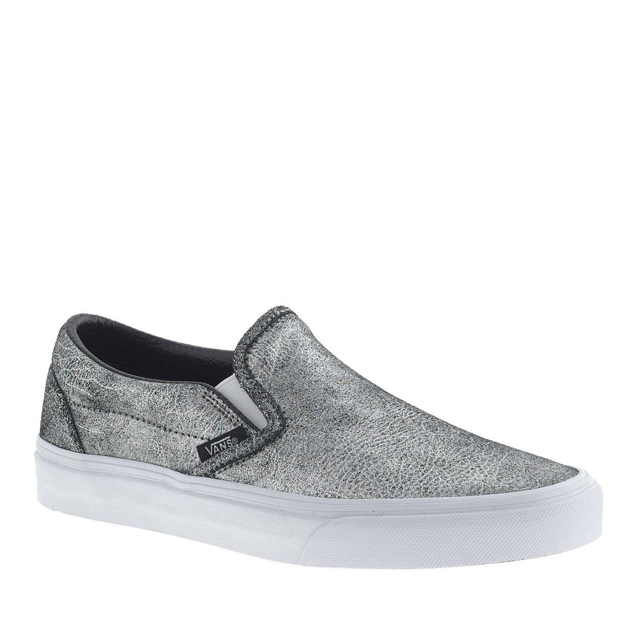 Unisex Vans® classic slip-on sneakers in metallic silver leather : Womens | J.Crew