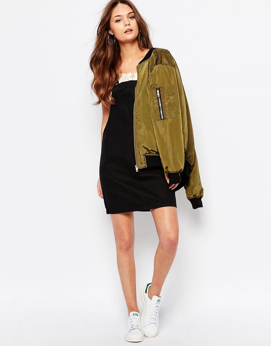 New Look | New Look Denim Overall Pinny Dress at ASOS