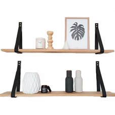 Leather Strap Set for Shelving - Black | Immy + Indi