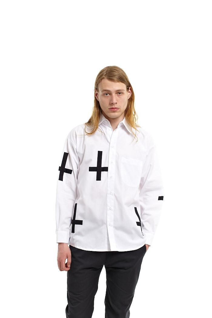Daniel Palillo upside-down cross Button Up