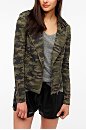Silence & Noise Camouflage Moto Jacket - Urban Outfitters