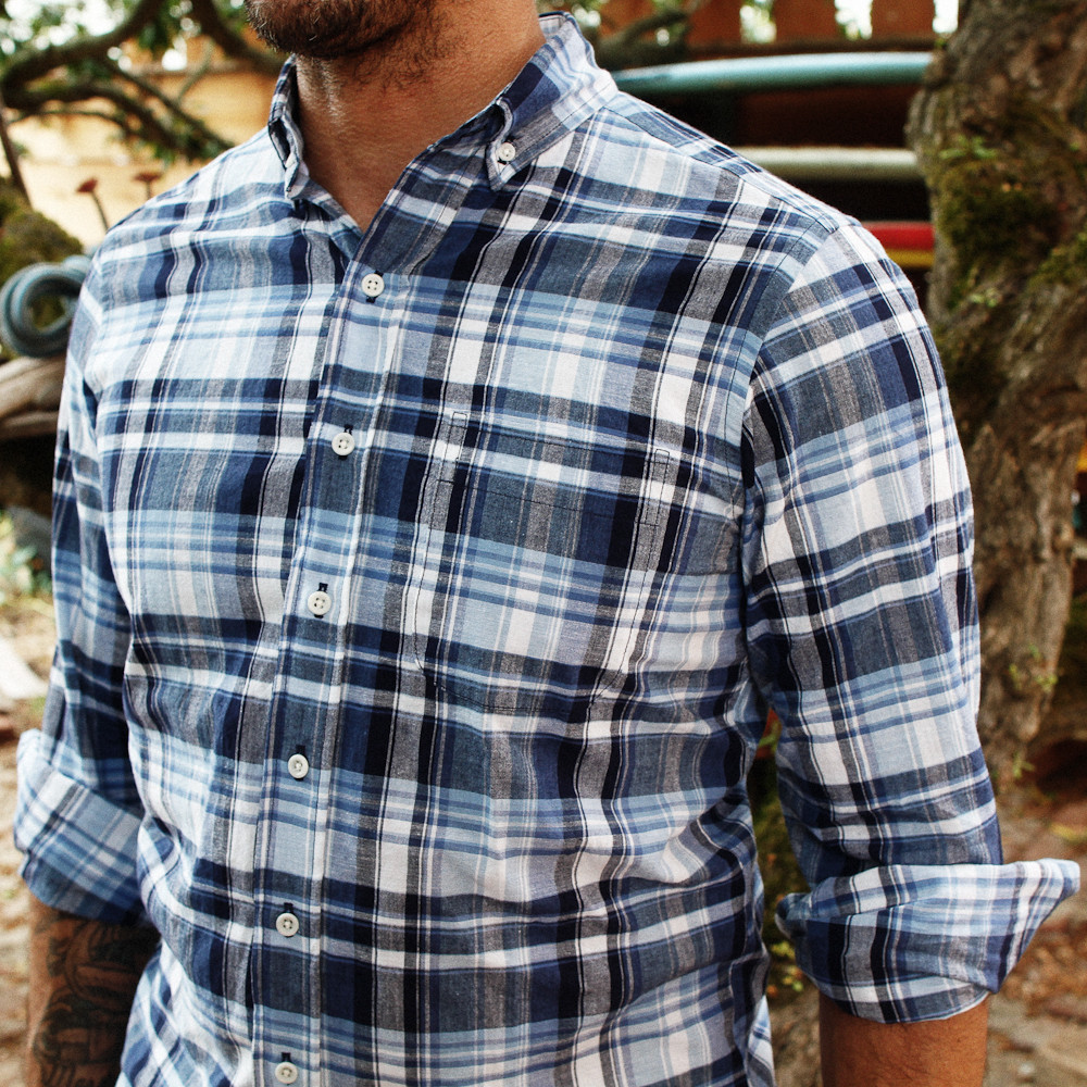 Sky & Navy Madras Jack | Taylor Stitch: Handmade in California