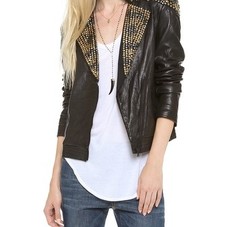 alice + olivia Adel Studded Leather Jacket | SHOPBOP