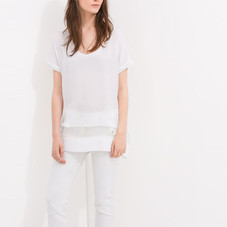 T - SHIRT WITH TRANSPARENT STRIPE - Plain - T - shirts - WOMAN | ZARA United States