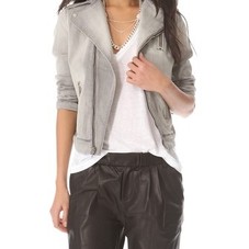 J Brand Grey Racer Moto Zip Jacket | SHOPBOP