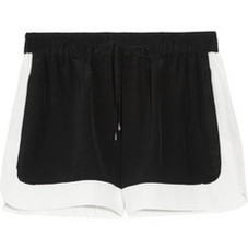 Emma Cook&nbsp;|&nbsp;Two-tone silk crepe de chine shorts&nbsp;|&nbsp;NET-A-PORTER.COM